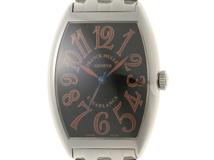 FRANCK MULLER フランク ミュラー 腕時計 トノーカーベックス カサブランカ サハラ 6850 BC SHR スティール ブラック文字盤 自動巻き【472】SJ