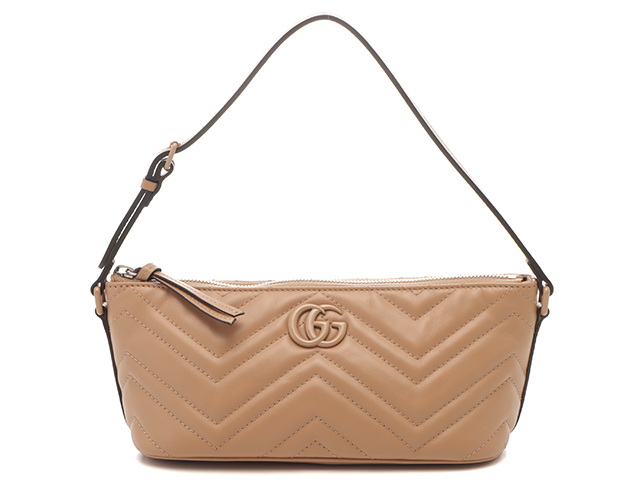 Gucci ベージュ レザー ショルダーバッグ GUCCI グッチ ダブルGスモールショルダーバッグ ベージュ
