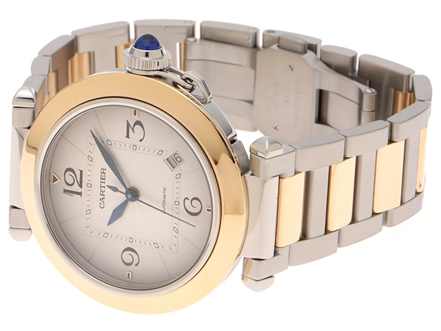 CARTIER　カルティエ　パシャ ドゥ カルティエ　自動巻き　メンズ　YG/SS　W2PA0009　シルバー　【432】　【2148103881091】