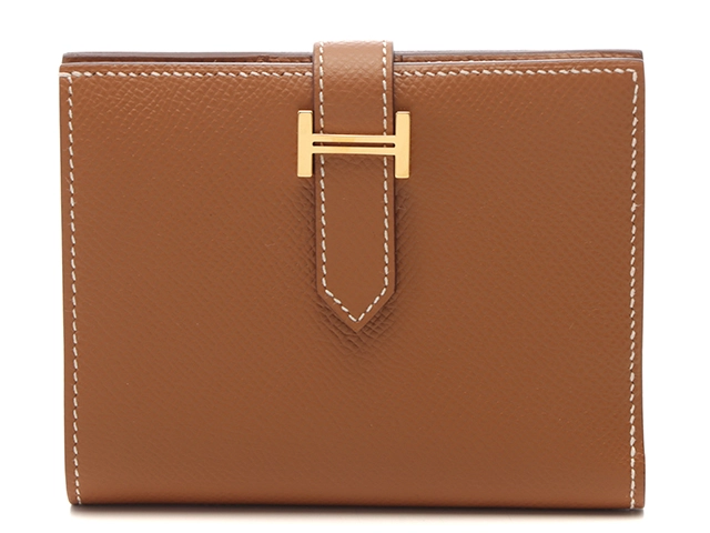 M*l様 美品☆ エルメス　べアンコンパクト　ゴールド　財布 Hermès エルメス 二つ折り財布 ベアンコンパクト ゴールド