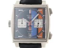 TAG HEUER タグホイヤー 腕時計 2019年並行品 モナコ ガルフ スペシャルエディション CAW211R.FC6401 ステンレススティール/革 ブラック文字盤 自動巻き【472】SJ