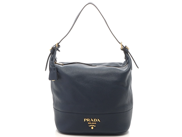 PRADA プラダ 2WAYバッグ ネイビー レザー 1BC067 【436