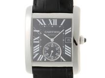 CARTIER カルティエ タンク MC LM ブラック ステンレス/革 W5330004 メンズ 自動巻き 2148103882043 【432】