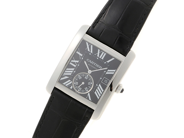 CARTIER カルティエ タンク MC LM ブラック ステンレス/革 W5330004 メンズ 自動巻き 2148103882043 【432】