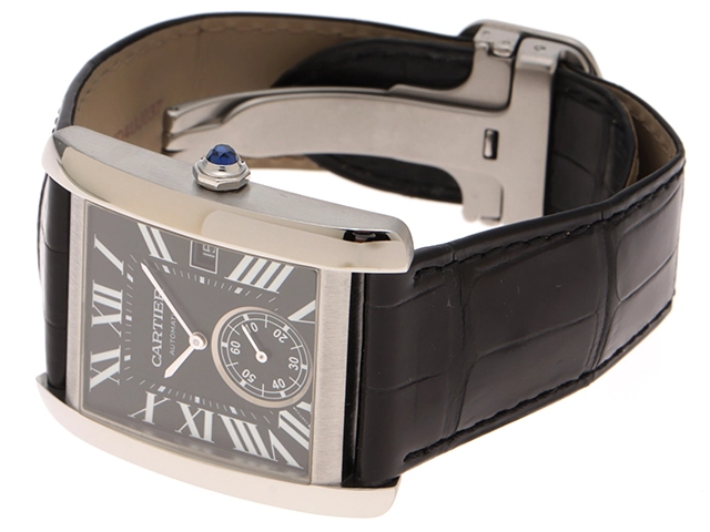 CARTIER カルティエ タンク MC LM ブラック ステンレス/革 W5330004 メンズ 自動巻き 2148103882043 【432】