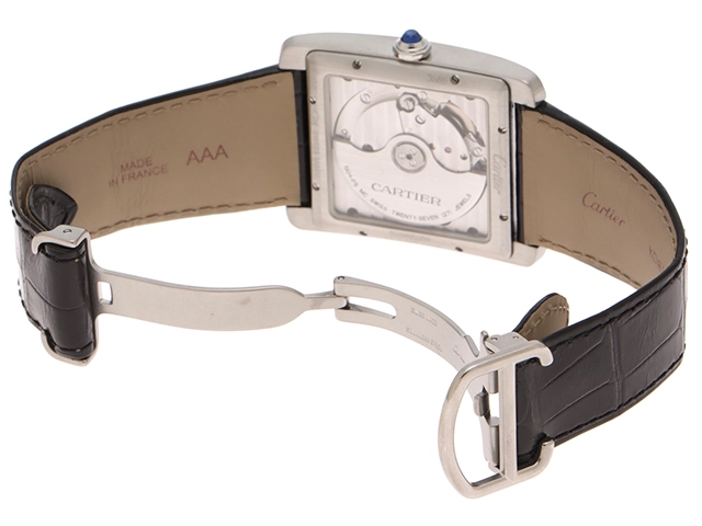 CARTIER カルティエ タンク MC LM ブラック ステンレス/革 W5330004 メンズ 自動巻き 2148103882043 【432】