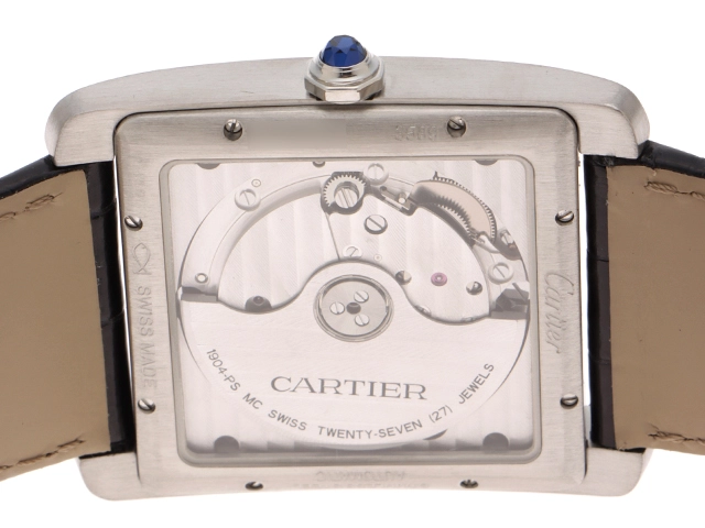 CARTIER カルティエ タンク MC LM ブラック ステンレス/革 W5330004 メンズ 自動巻き 2148103882043 【432】