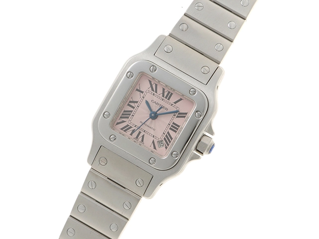 Cartier  カルティエ　サントス ガルベSM アジア限定　ピンク　W20062D6　SS　レディース　自動巻き2148103882081【432】