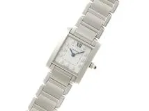 Cartier　カルティエ　時計　タンクフランセーズSM　WE110006　日本限定　ダイヤインデックス　シルバー文字盤　ギョーシェ彫り　ステンレススチール　クォーツ　レディース