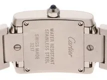 Cartier　カルティエ　時計　タンクフランセーズSM　WE110006　日本限定　ダイヤインデックス　シルバー文字盤　ギョーシェ彫り　ステンレススチール　クォーツ　レディース