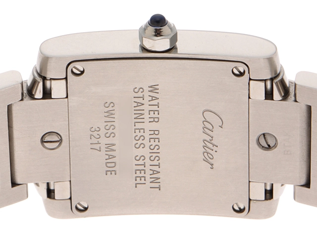 Cartier カルティエ 時計 タンクフランセーズSM WE110006 日本限定 ダイヤインデックス シルバー文字盤 ギョーシェ彫り ステンレススチール クォーツ レディース