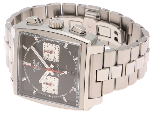 2021年ギャラ有　TAG　HEUER　タグホイヤー　モナコ クロノ　CBL2113.BA0644　ブラック　SS　メンズ　自動巻き2148103882197【432】