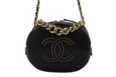 CHANEL シャネル マトラッセ 2wayチェーンショルダーバッグ ブラック/GP レザー 【460】2148103882418