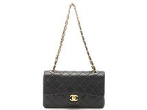 CHANEL シャネル マトラッセＷフラップ23 Ｗチェーンショルダー ブラック/ゴールド金具 ラムスキン 補色 A01113【472】YY