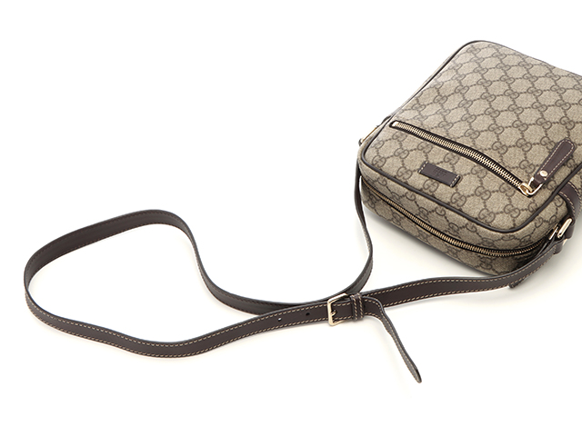 GUCCI グッチ GGスプリーム ショルダーバッグ ベージュ ダーク
