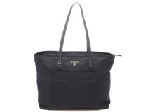 PRADA　プラダ　トートバッグ　ネイビー　ナイロン／サフィアーノ　2148103883378【434】