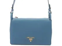 PRADA プラダ ショルダーバッグ ライトブルー レザー 2148103883439