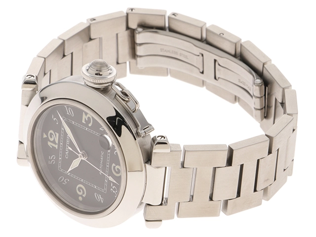 Cartier　カルティエ　時計　パシャC　W31043M7　自動巻き　SS　ブラック文字盤【431】2148103883583