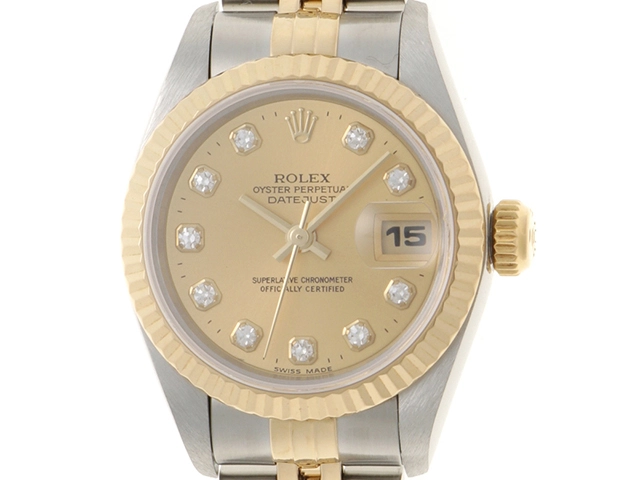 T番 ROLEX ロレックス デイトジャスト 69173G YG/SS シャンパン