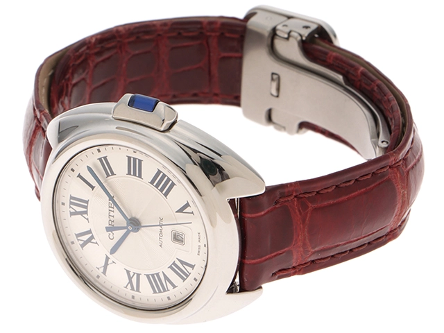 Cariter カルティエ クレドゥ カルティエ 30mm 自動巻き 革ベルト ホワイト文字盤 WSCL0016 2148103883880 【437】