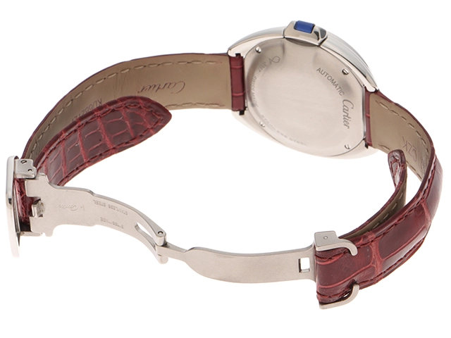 Cariter カルティエ クレドゥ カルティエ 30mm 自動巻き 革ベルト ホワイト文字盤 WSCL0016 2148103883880 【437】