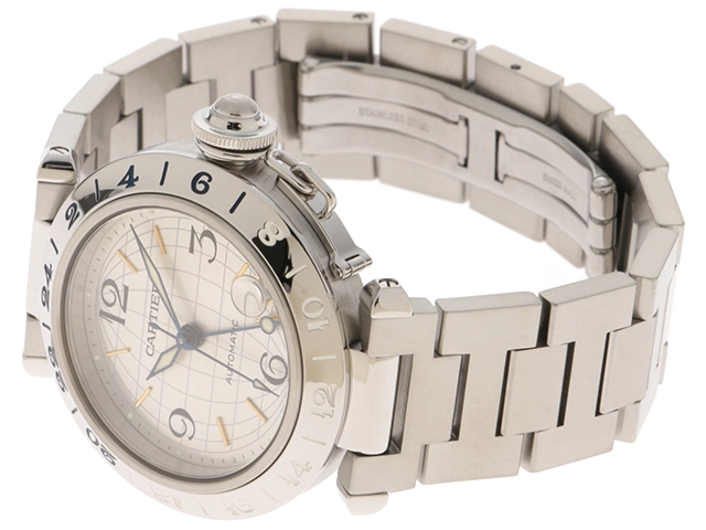 Cartier　　カルティエ 　　パシャC 　　メリディアン 　　ステンレス　　シルバー文字盤　　W31029M7 　　自動巻き    　メンズ　　【436】　　2148103883897