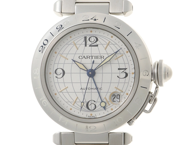 Cartier カルティエ 時計 パシャC メリディアンGMT シルバー
