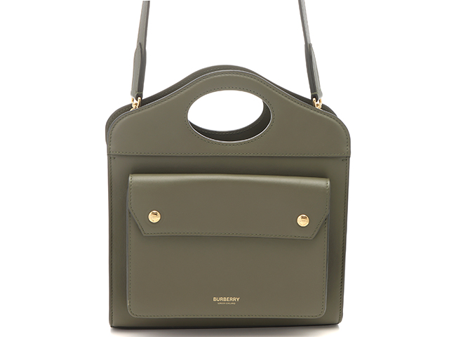 BURBERRY バーバリー 2wayバッグ カーキ レザー 【434