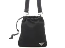 PRADA プラダ ドローストリング ショルダーバッグ ブラック
