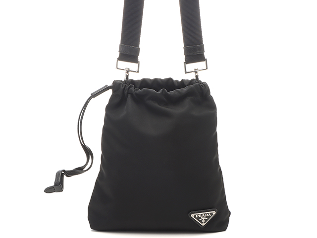 PRADA プラダ ドローストリング ショルダーバッグ ブラック