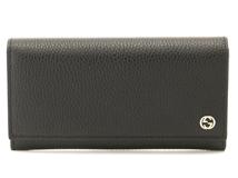 GUCCI　グッチ　インターロッキングG　二つ折ZIP長財布　ブラック　449279　レザー　アウトレット品【433】2148103884993