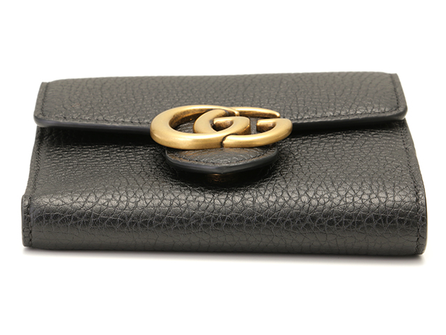 mnk✨未使用品✨GUCCI グッチ　ブラック 財布 GUCCI グッチ ダブルG Wホック財布 ブラック/レザー 782749