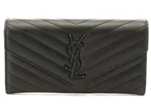 サンローラン YSL ラウンドジップ カサンドラ レザー ブラック 長財布 黒 SAINT LAURENT サンローラン 長財布 カサンドラ ジップ