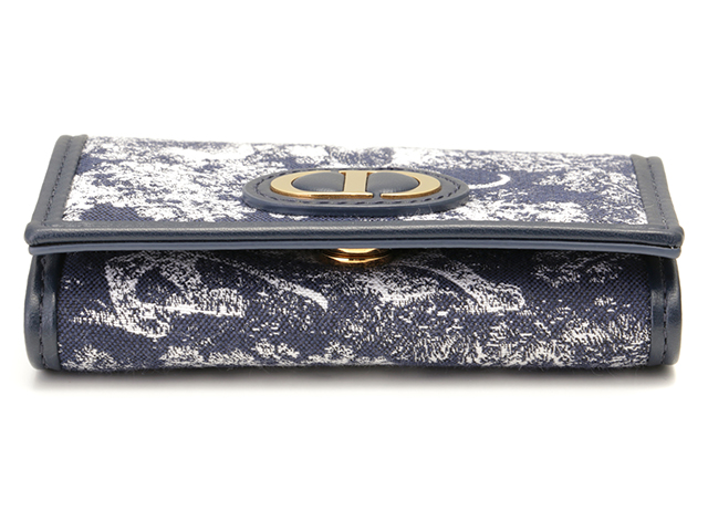 ディオール モンテーニュ ダリアウォレット リバース ジャガード 30 Montaigne Dahlia Wallet Blue Toile de Jouy Reverse