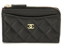 CHANEL　シャネル　マトラッセ　ジップ　カードケース　ブラック　GP金具　キャビアスキン　AP3179【433】2148103885099