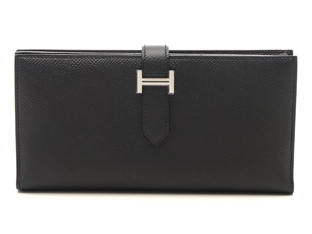 HERMES エルメス 財布/長財布 ベアンスフレ ブラック/シルバー金具  