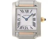 Cartier カルティエ 時計 タンクフランセーズSM W51027Q4 ピンクシェル ピンクゴールド×ステンレススチール レディース クオーツ 研磨済み