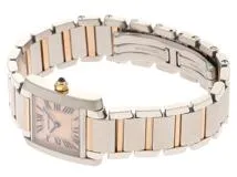 Cartier カルティエ 時計 タンクフランセーズSM W51027Q4 ピンクシェル ピンクゴールド×ステンレススチール レディース クオーツ 研磨済み