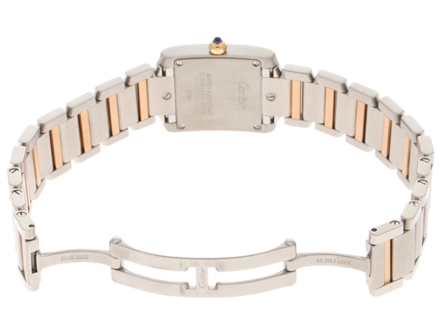 Cartier カルティエ 時計 タンクフランセーズSM W51027Q4 ピンクシェル ピンクゴールド×ステンレススチール レディース クオーツ 研磨済み