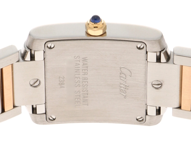 Cartier カルティエ 時計 タンクフランセーズSM W51027Q4 ピンクシェル ピンクゴールド×ステンレススチール レディース クオーツ 研磨済み