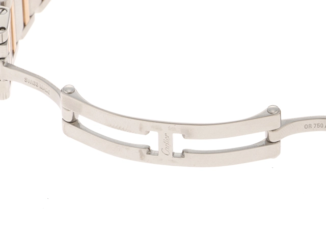 Cartier カルティエ 時計 タンクフランセーズSM W51027Q4 ピンクシェル ピンクゴールド×ステンレススチール レディース クオーツ 研磨済み