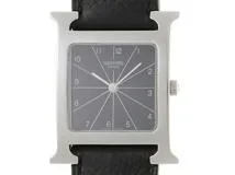 【正規品】エルメス　Hウォッチ黒革ベルト エルメス Hウォッチ 対応】HERMES H Watch 革ベルト エイチ