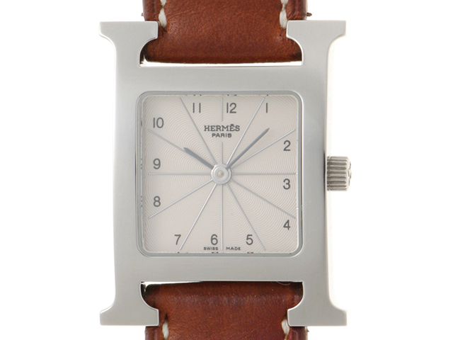 HERMES エルメス Hウォッチ Wトゥール HH1.210 シルバー文字盤