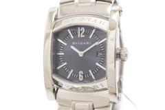BVLGARI ブルガリ アショーマ AA39S SS ステンレススチール ネイビー文字盤 クォーツ 【460】2148103885464