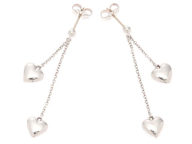 TIFFANY&CO ティファニー ダブルドロップハートピアス シルバー SV 4.0
