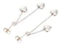 極美品　TIFFANY＆Co. ピアス　ダブル ドロップ ハート 片耳 TIFFANY&CO ティファニー ダブルドロップハートピアス シルバー