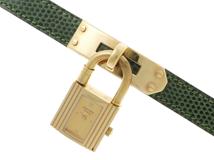 HERMES　エルメス　ケリーウォッチ　クォーツ　レディース　GP/リザード　ゴールド　KE1.201　【432】　【2148103886201】