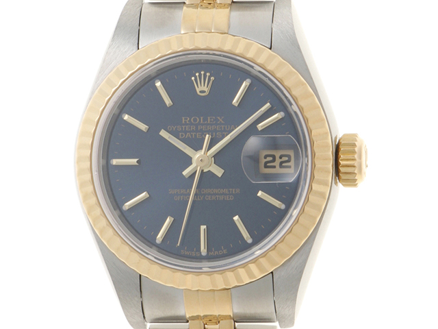 Y番 ROLEX ロレックス オートマチック デイトジャスト 79173 ブルー