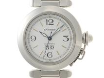 Cartier カルティエ 時計 パシャC ビッグデイト W31044M7 ホワイト文字盤 ステンレススチール ユニセックス 自動巻き OH/研磨済み