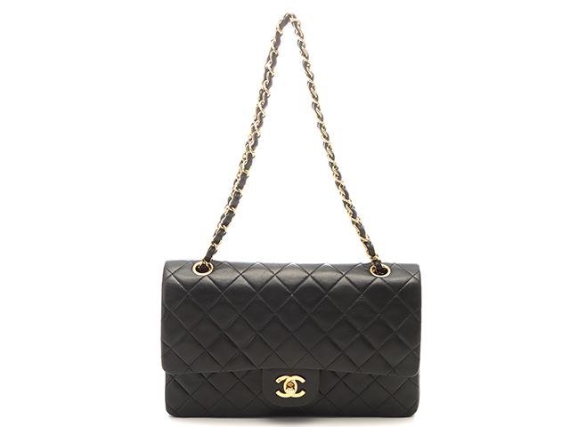 CHANEL ラムスキン　チェーンショルダーバッグ　ヴィンテージ　ブラック CHANEL シャネル 巾着チェーンショルダー マトラッセ